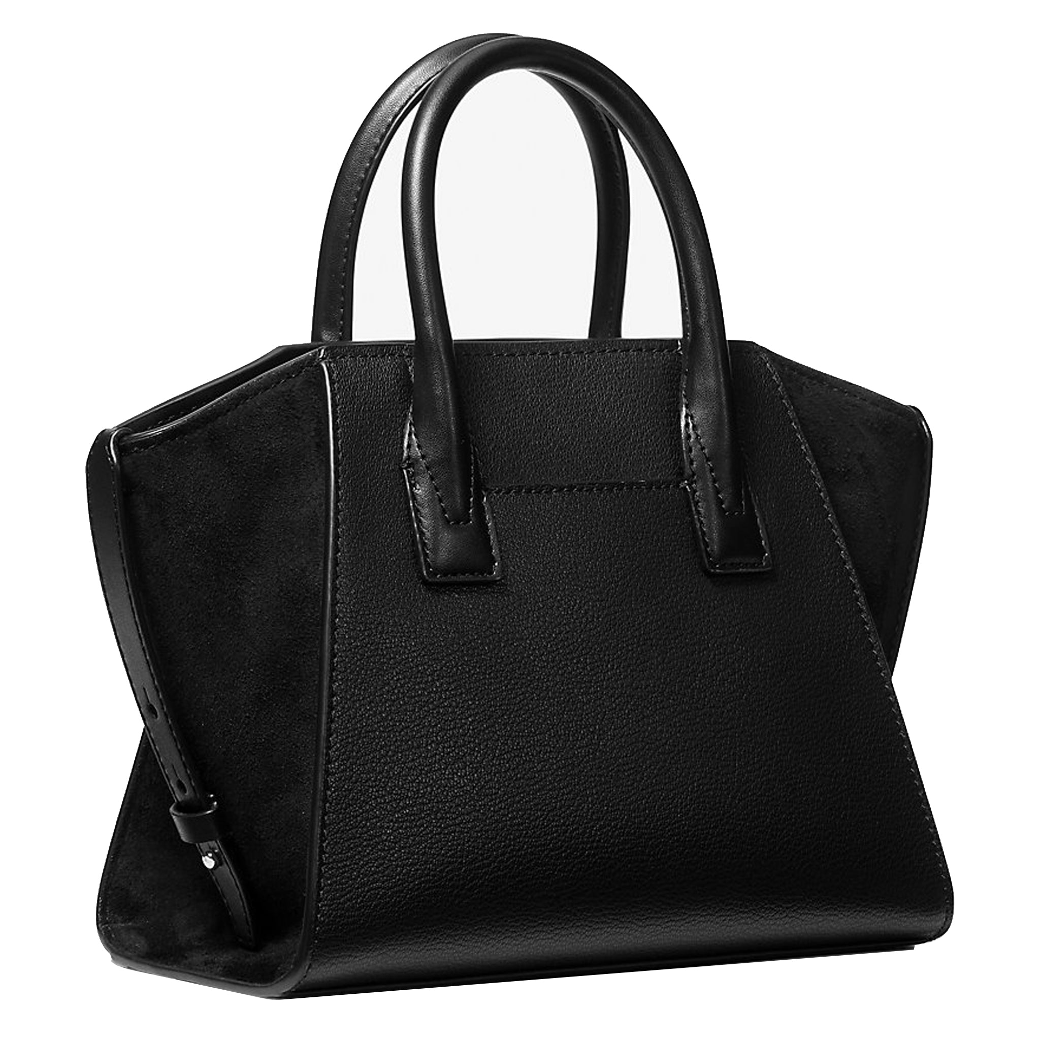 Michael Kors Avril Small Pebbled Leather Satchel Bag - Black