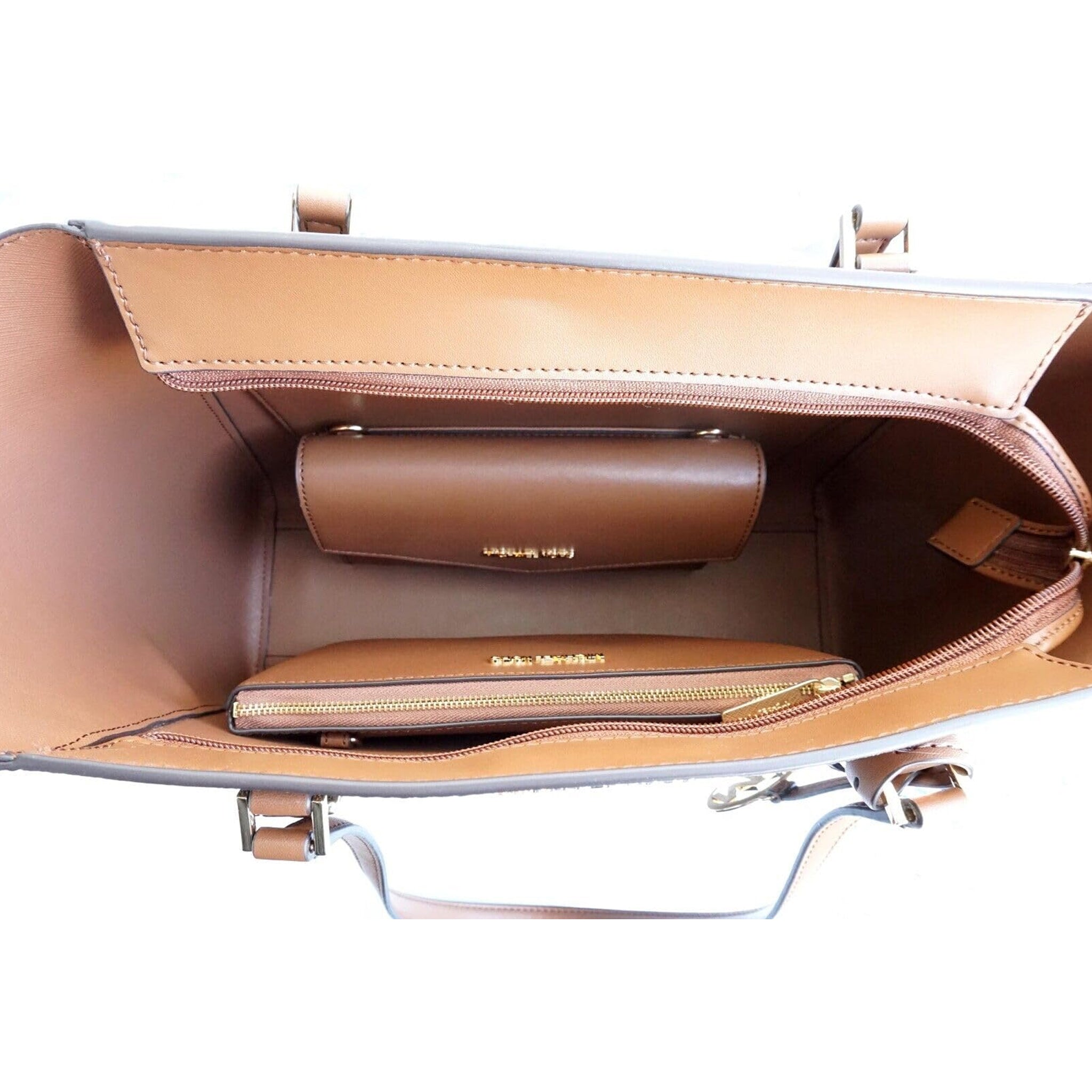 Michael Kors Charlotte Large Leather 3-in-1 Tote with Crossbody and Handbag