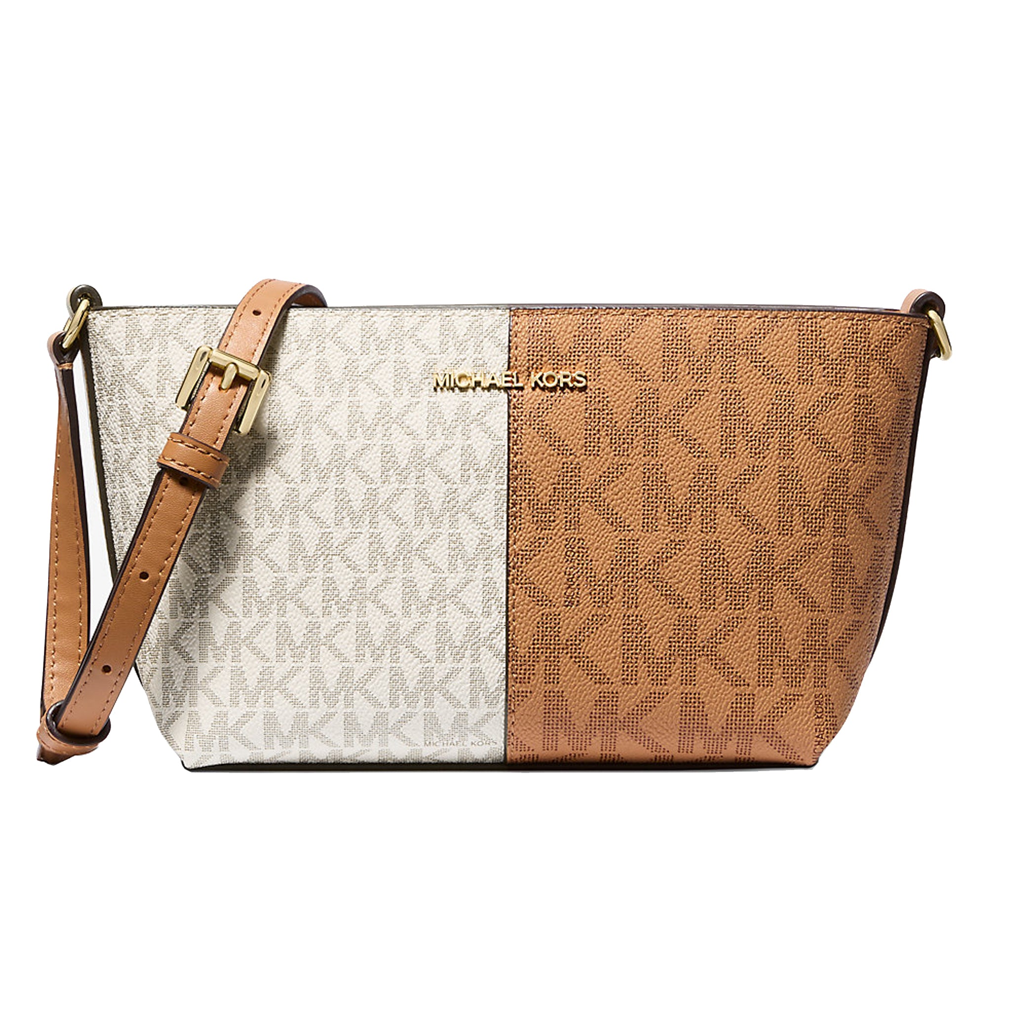 Michael Kors Jet Set Small Two-Tone Logo Crossbody Bag