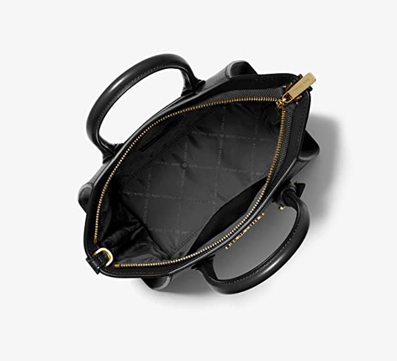 Michael Kors Avril Small Top Zip Satchel Crossbody Handbag Black