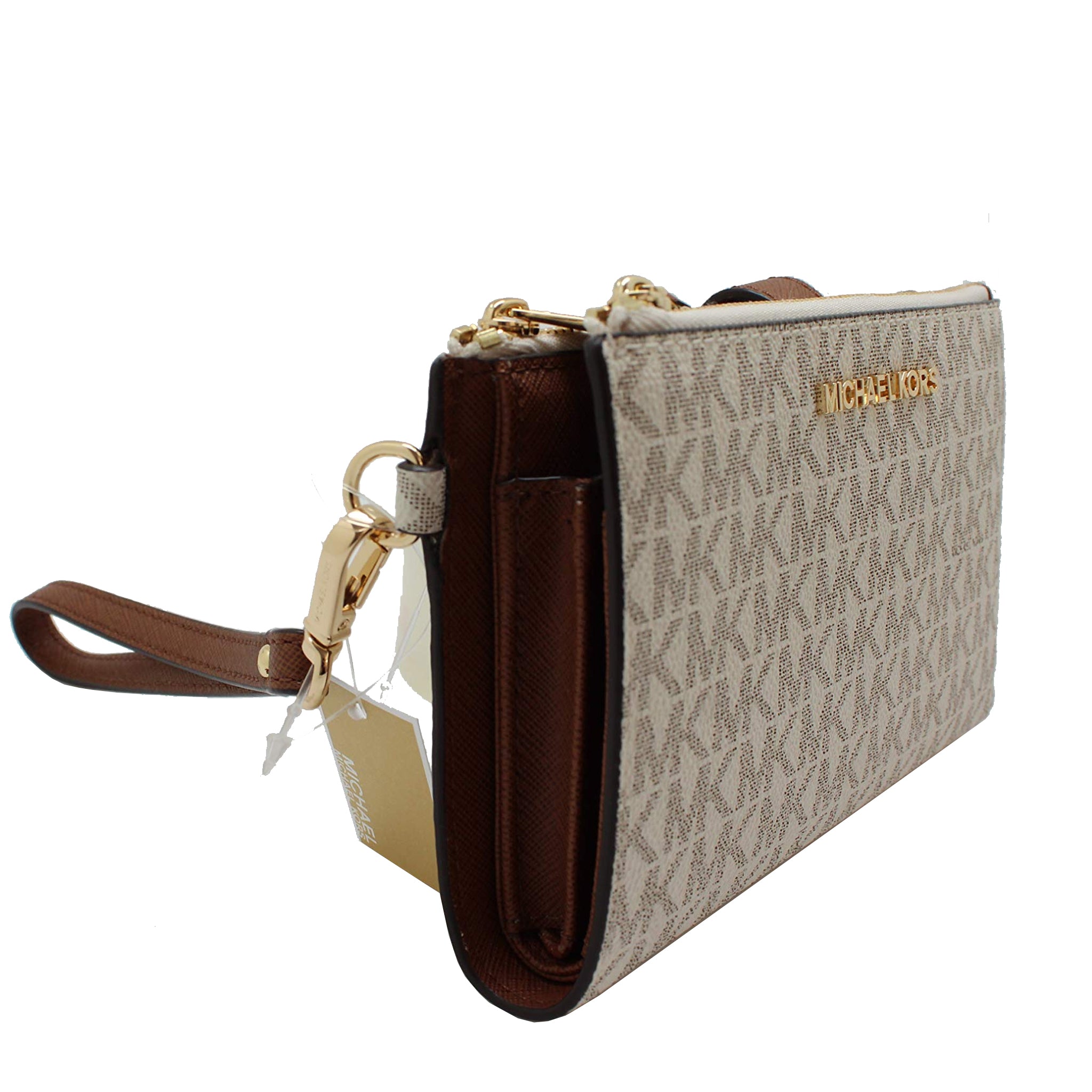 Michael Kors Jet Set Travel Double Zip Wristlet Wallet – Dazigno
