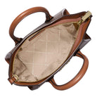 Michael Kors Avril Small Logo and Leather Signature Series Satchel - Brown