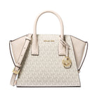 Michael Kors Avril Small Logo and Leather Signature Series Satchel - Light Cream Multi