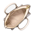Michael Kors Avril Small Logo and Leather Signature Series Satchel - Light Cream Multi