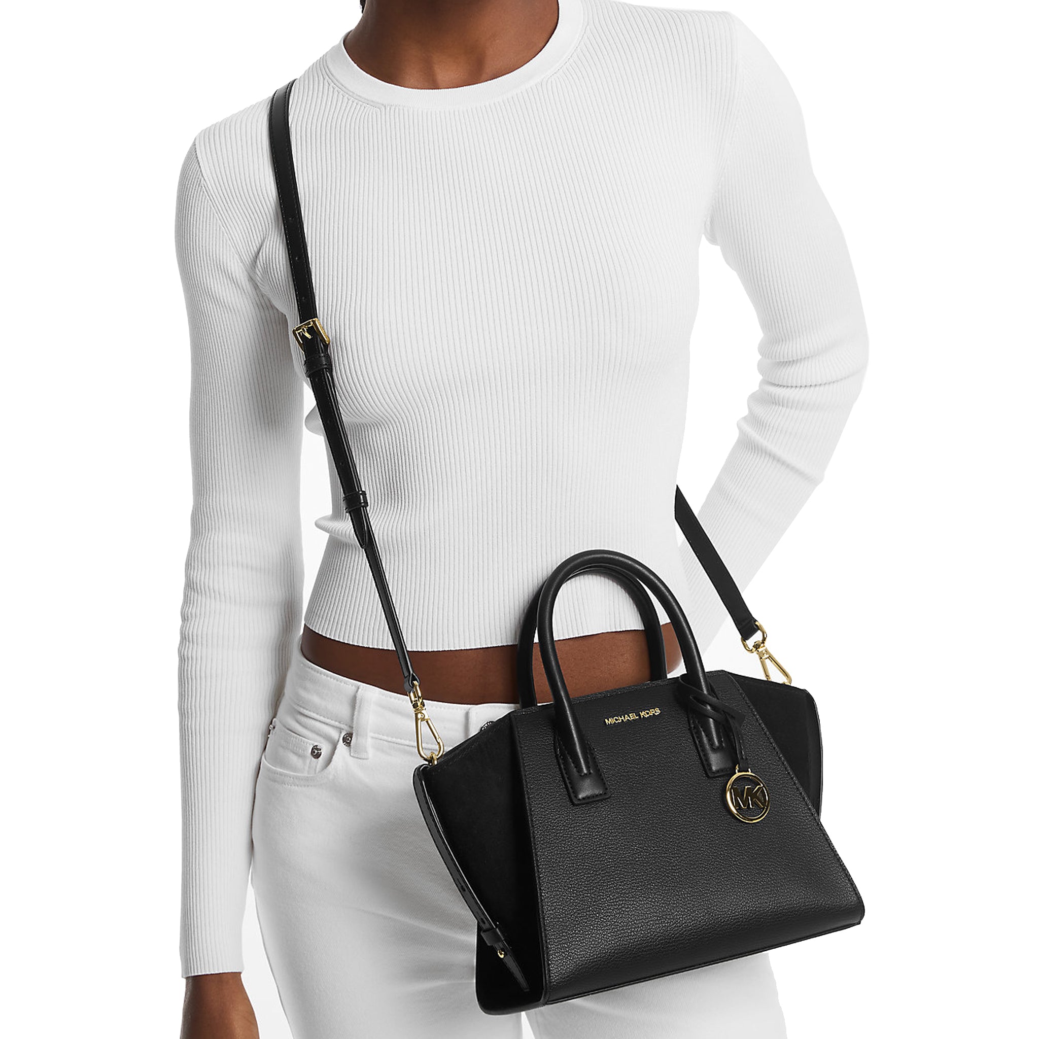 トートバッグ Michael Kors Structured Black Cow Leather Small Satchel Michael Kors Structured Black Cow Leather Small Satchel Tote