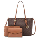 Michael Kors Charlotte Large Leather 3-in-1 Tote with Crossbody and Handbag