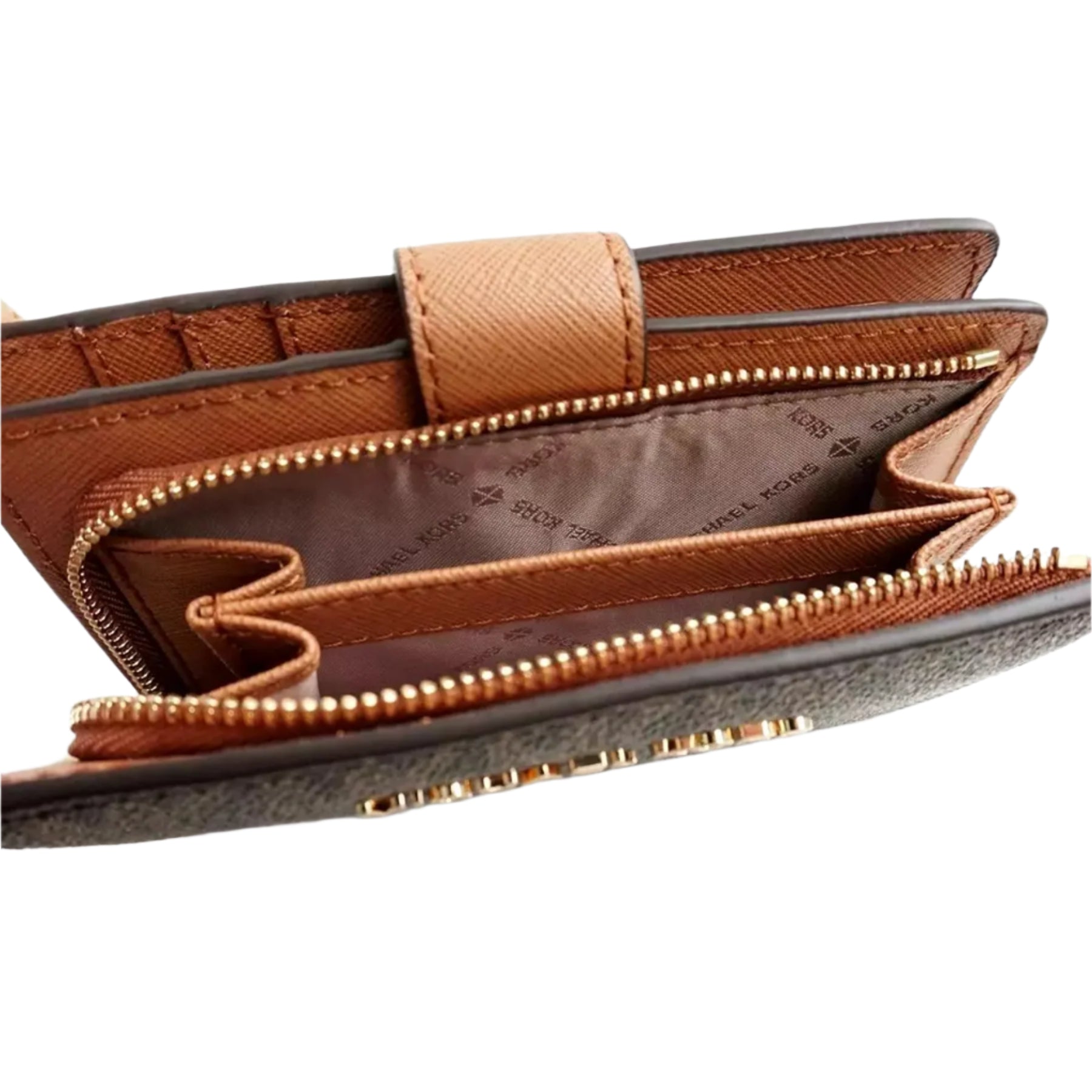 Michael Kors Medium Signature Logo Bi Fold Wallet – Dazigno