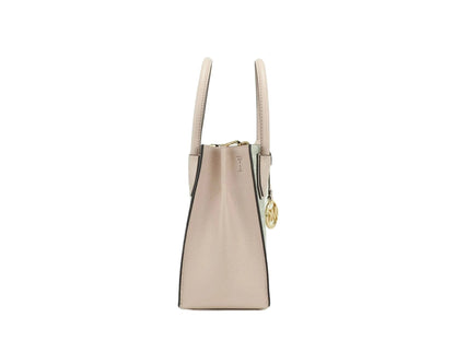 Michael Kors Mercer Medium Powder Blush Multi PVC Convertible Messenger Crossbody Handbag