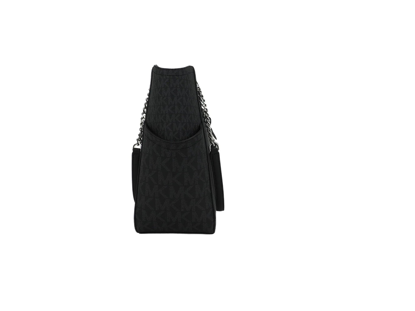 Michael Kors Jet Set Large Black Signature X Cross Chain Shoulder Tote Handbag
